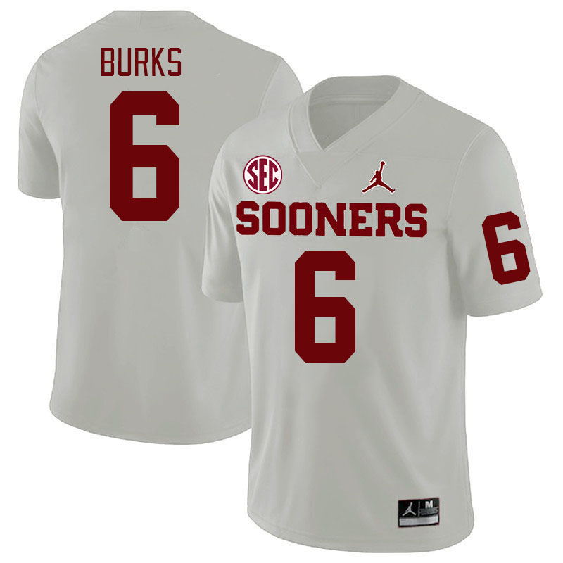 #6 Deion Burks Oklahoma Sooners 2024 SEC Conference College Football Jerseys-White